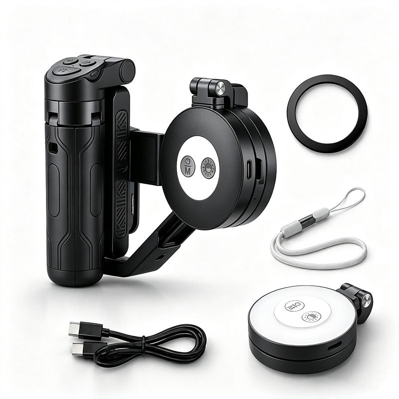 📸 Phone Zoomable Magnetic Palm Grip:  Secure Hold, Selfie Stick & Tripod
