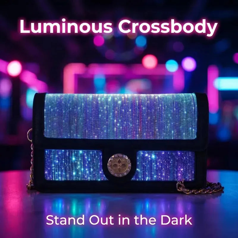 🌈 Fiber Optic Light-Up Crossbody Bag – 7 Colors & 4 Light Modes