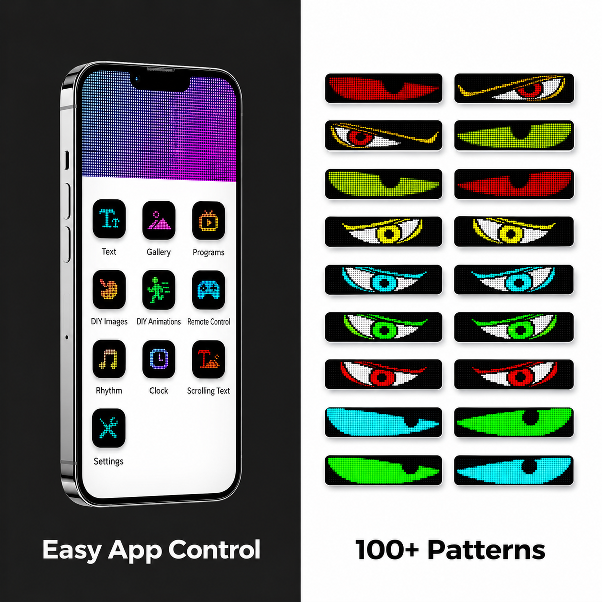 Truck LED Eye Display Panels – App-Controlled 2-Piece Set