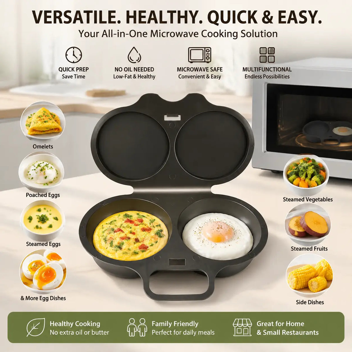 Easy to Clean Microwave Egg Steamer