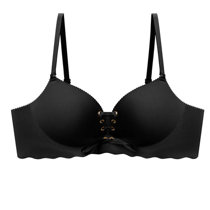 Drawstring Push Up Bra | Instant Cleavage & Anti-Sagging | Add 2 Cups Padded Wireless Strapless Bras Comfort Bra for A B C Cups Womenswear Minimalist Pink