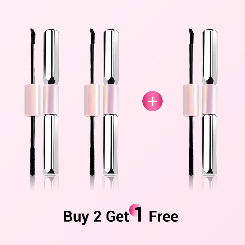 💕50% OFF NOW! Double-Ended Waterproof Lengthening & Curling Mascara, Cartoon-Like Voluminous Lashes, Smudge-Proof Long Lasting Eye Makeup, No Clumping Lash Mascara