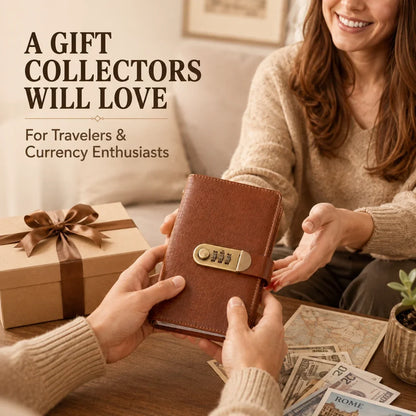 Locking Banknote Collection Booklet: Holds 100 Bills, Secure Storage & Organized Display