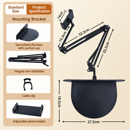 📢📢40% OFF !! ⏰ Hidden tablet stand – fits gaps, 4 joints, 360° rotation, hands-free!