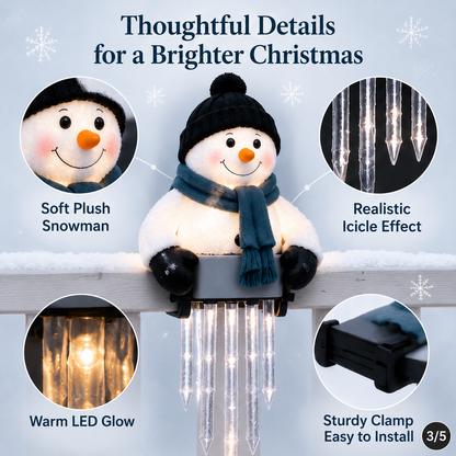WinterGlow Snowman Icicle Light Decor