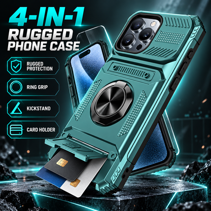🛡️Heavy Duty Magnetic Armor Phone Case- Hidden Kickstand & Built-In Wallet