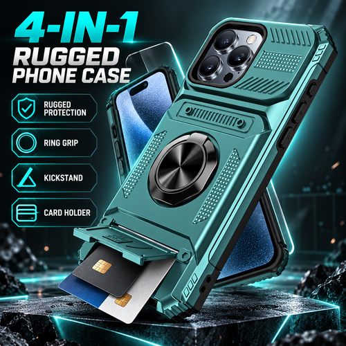🛡️Heavy Duty Magnetic Armor Phone Case- Hidden Kickstand & Built-In Wallet