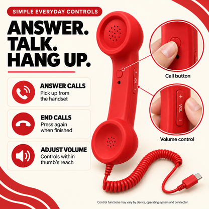 ☎️ Old School Wired Phone Handset – Classic Radiation-Proof Receiver for Mobile Phones