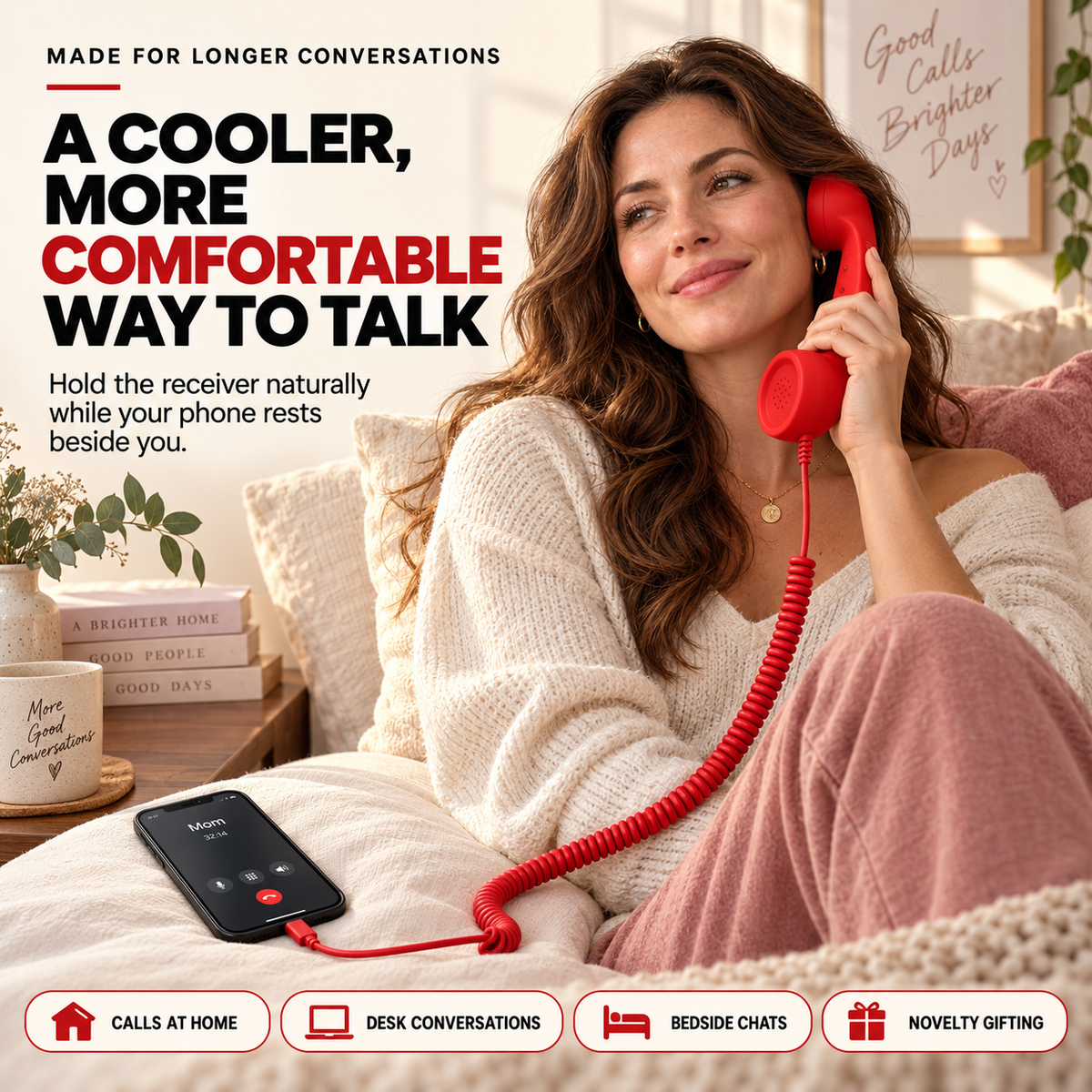 ☎️ Old School Wired Phone Handset – Classic Radiation-Proof Receiver for Mobile Phones