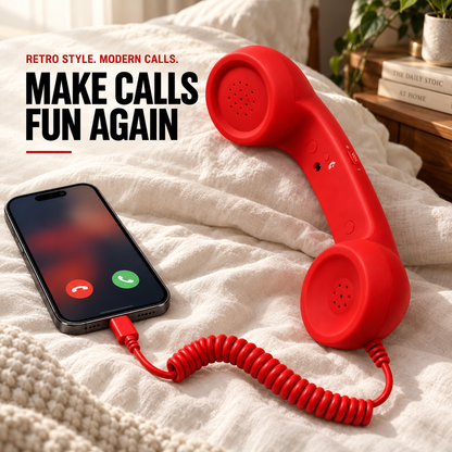 ☎️ Old School Wired Phone Handset – Classic Radiation-Proof Receiver for Mobile Phones
