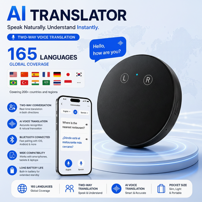 AI Pocket Translator – Real-Time Two-Way Voice Translation in 165+ Languages