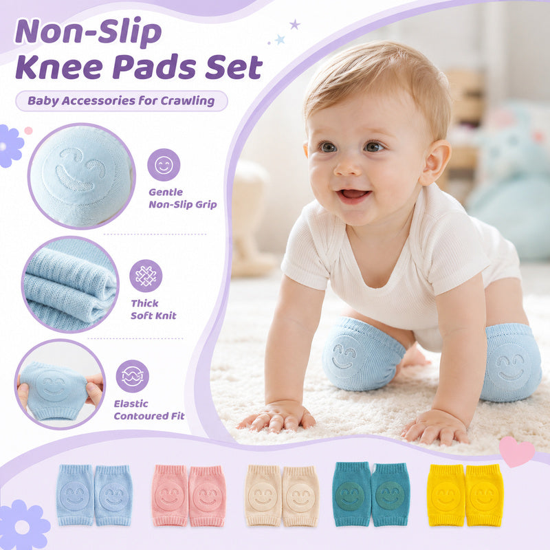 Baby Non-Slip Crawling Knee Pads – Soft Cushioned Protection Set