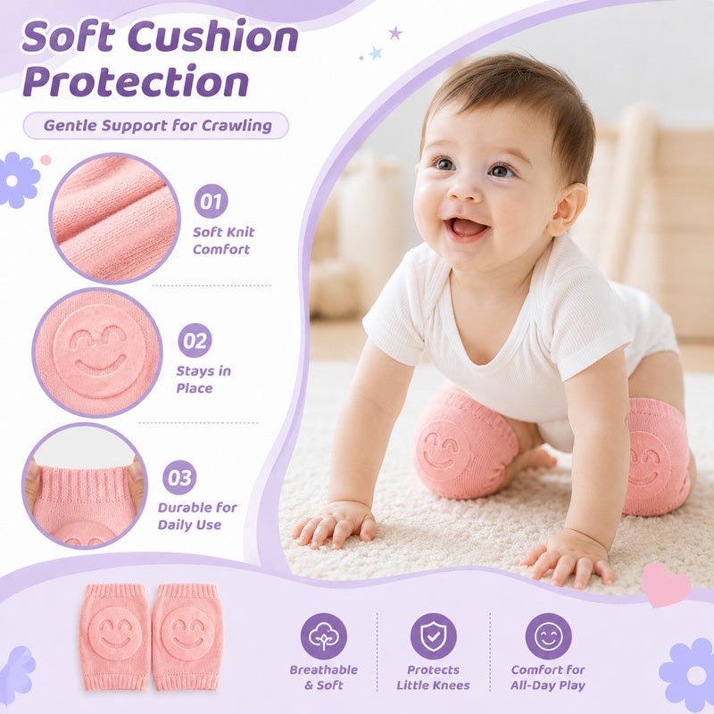 Baby Non-Slip Crawling Knee Pads – Soft Cushioned Protection Set