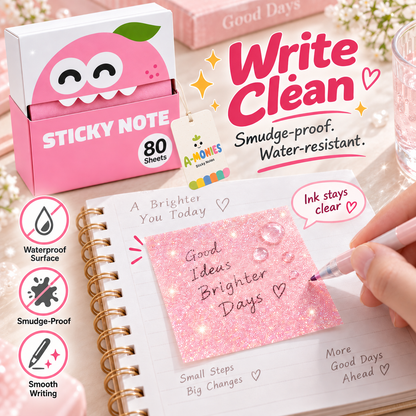 ✨ Glitter Transparent Pull-Out Sticky Notes - Stylish Aesthetic Memo Pads & Easy-to-Write