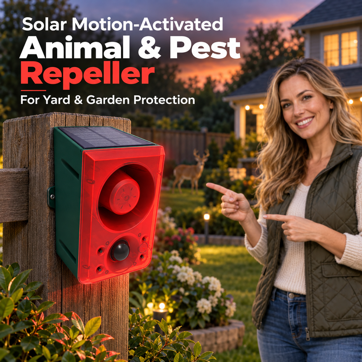 Smart Solar Strobe Alarm & Animal Deterrent System 🛡️