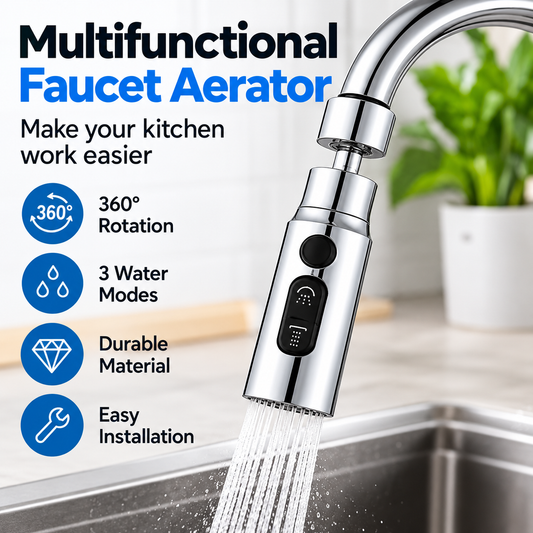 💦 360° Rotating High-Pressure Faucet Aerator – 3 Water Modes
