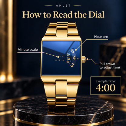 Men's Gold-Tone Square Quartz Watch | Business Casual Style