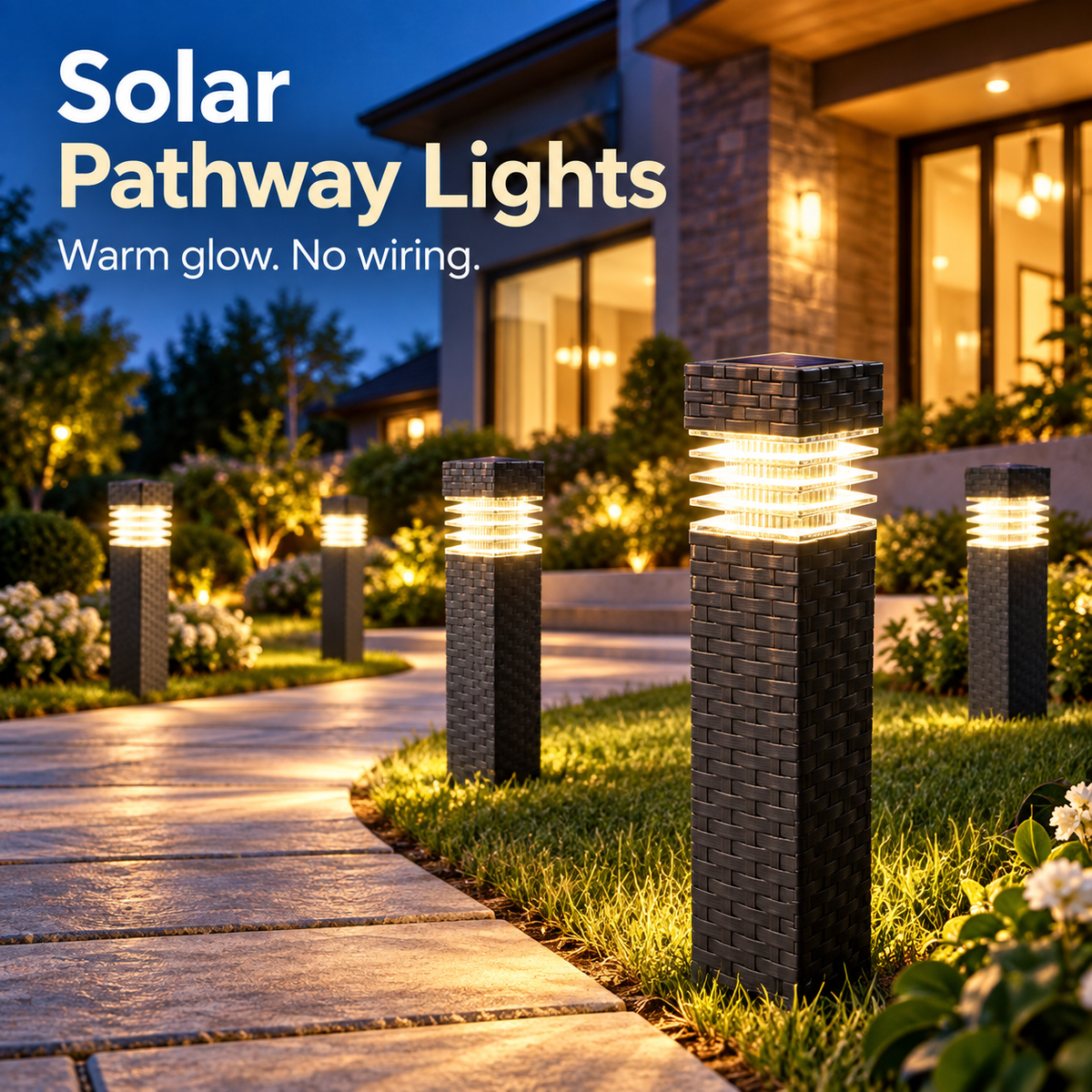 Energy-Saving Solar Garden Pathway Lights – Waterproof & No Wires, Automatic Night Glow ✨