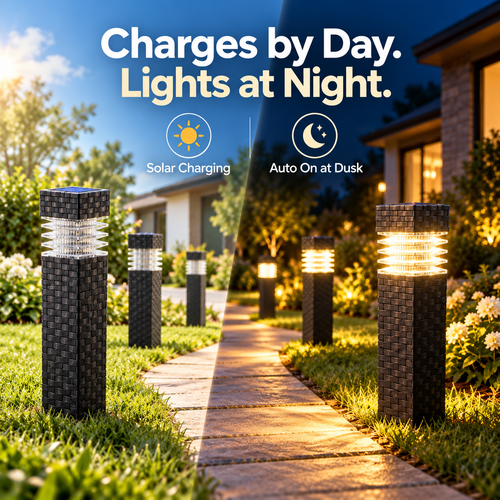 Energy-Saving Solar Garden Pathway Lights – Waterproof & No Wires, Automatic Night Glow ✨
