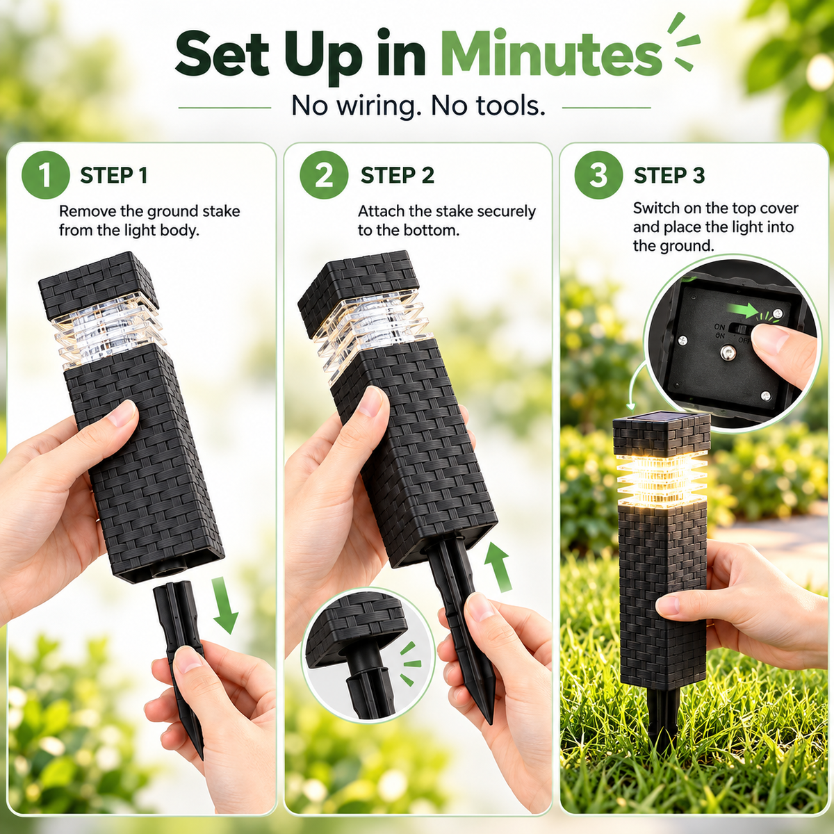 Energy-Saving Solar Garden Pathway Lights – Waterproof & No Wires, Automatic Night Glow ✨
