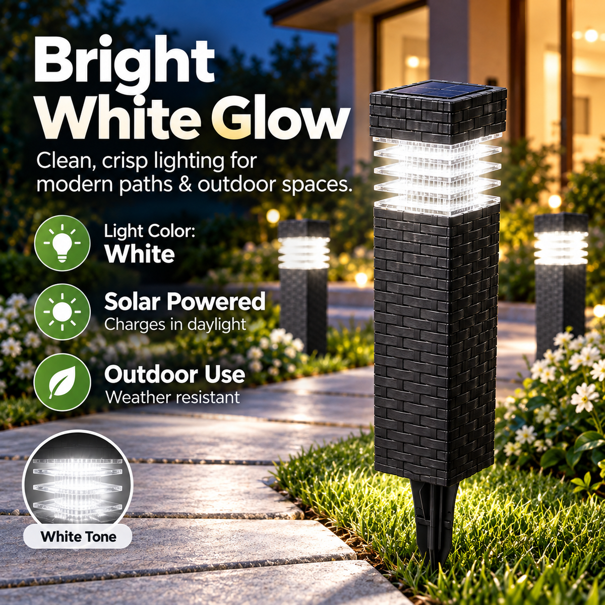 Energy-Saving Solar Garden Pathway Lights – Waterproof & No Wires, Automatic Night Glow ✨