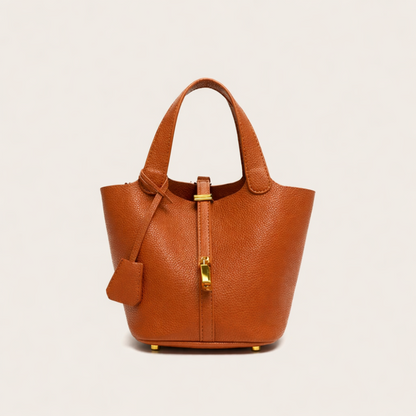 LEATHER BUCKET HANDBAG