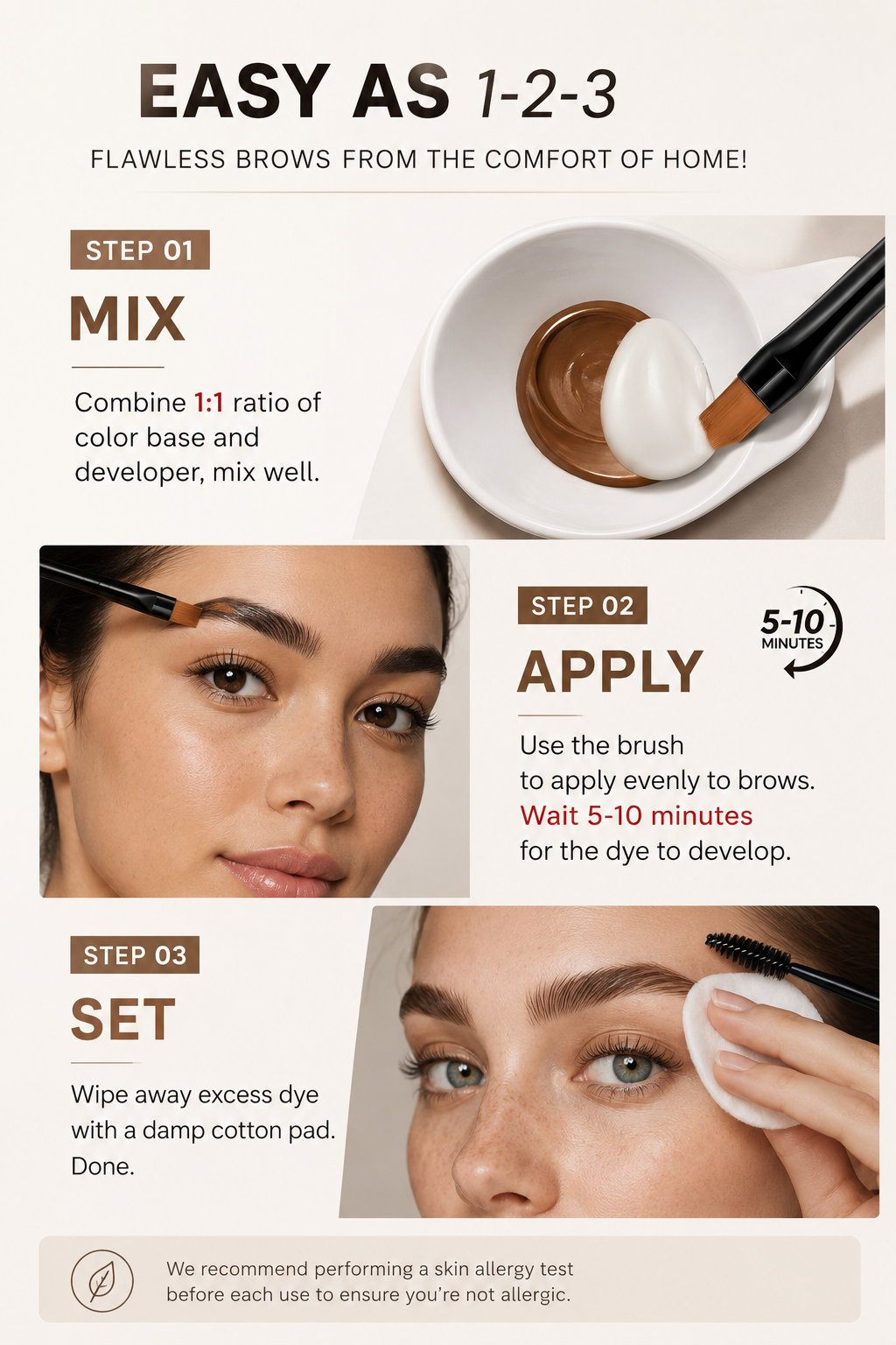 ✨ Semi-Permanent Eyebrow Tint Kit: Long-Lasting Color & Natural-Looking Brows