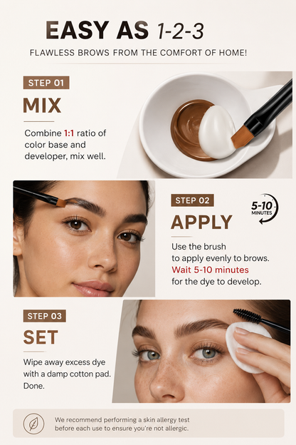 ✨ Semi-Permanent Eyebrow Tint Kit: Long-Lasting Color & Natural-Looking Brows