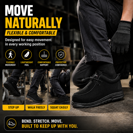 🥾 Lightweight Steel Toe Safety Loafers – Breathable Non-Slip Work Shoes | 🚚 Free Shipping