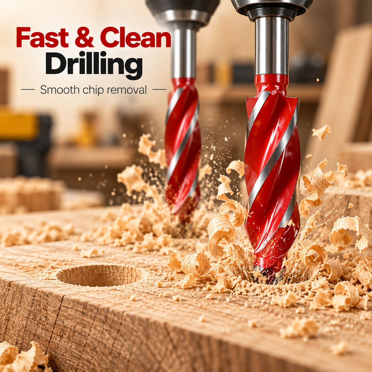 💯🔥10–25mm 8PCS Complete Wood Drilling Set: Heavy-Duty Fluted Bits & Versatile Drilling