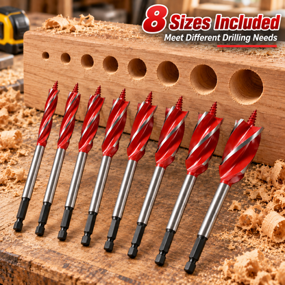 💯🔥10–25mm 8PCS Complete Wood Drilling Set: Heavy-Duty Fluted Bits & Versatile Drilling
