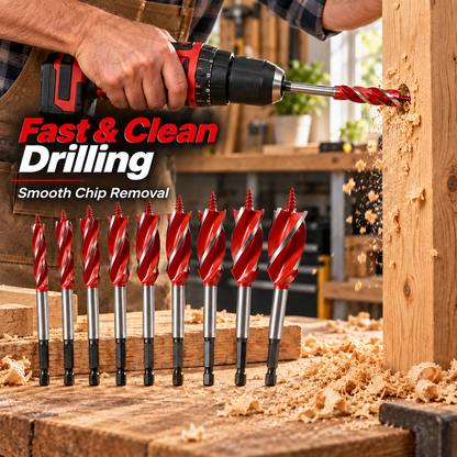 💯🔥10–25mm 8PCS Complete Wood Drilling Set: Heavy-Duty Fluted Bits & Versatile Drilling