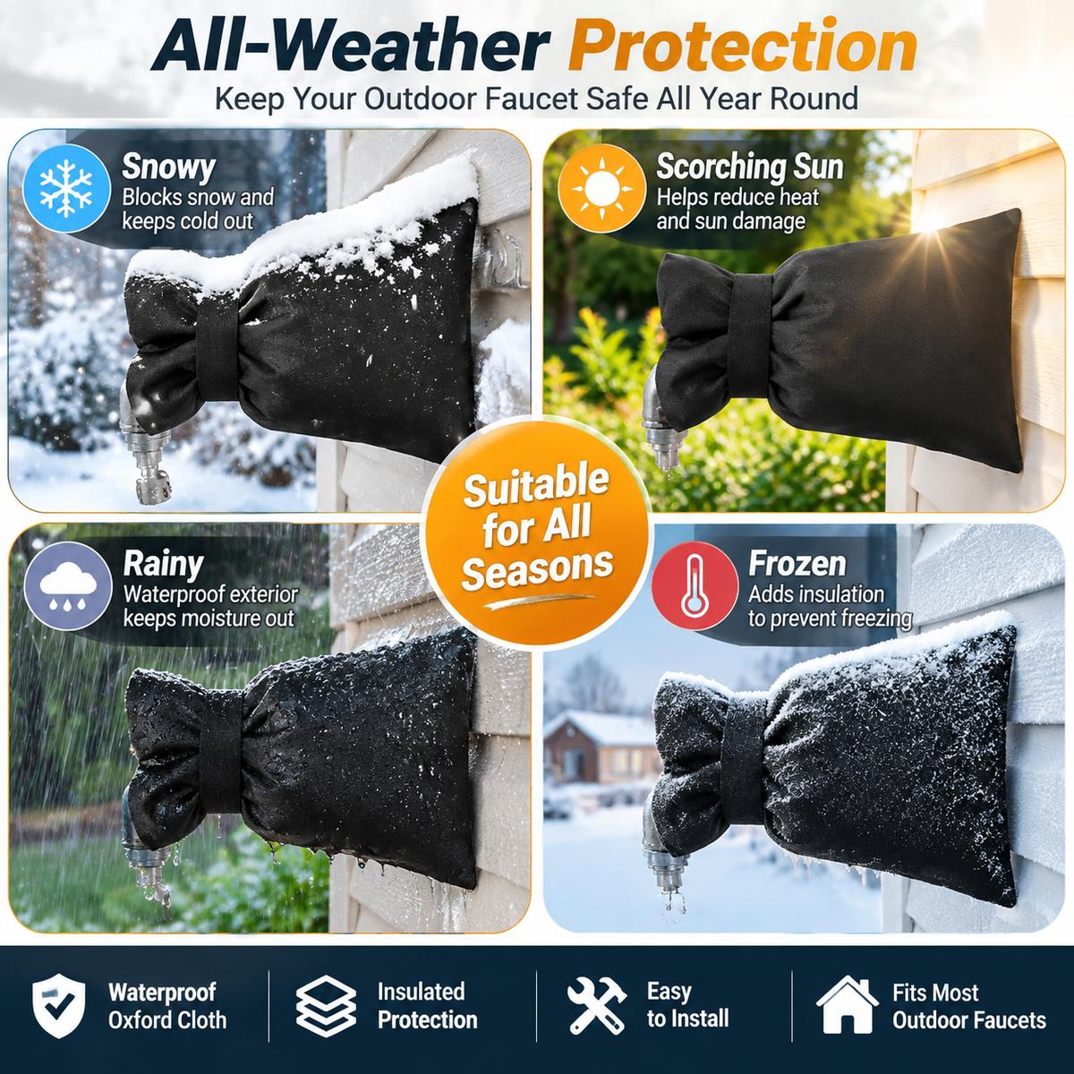 ❄️ Outdoor Winter Faucet Covers: Freeze Protection & Easy Installation