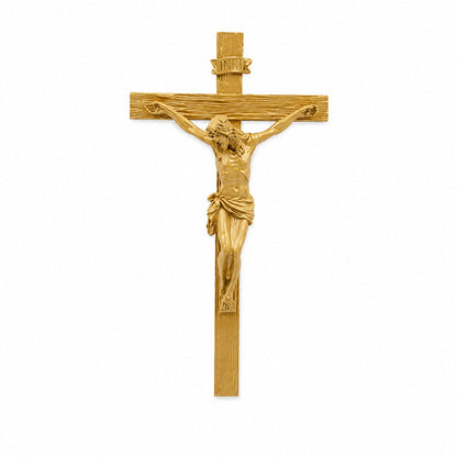 Catholic Crucifix Wall Cross, Jesus Christ Decor, 9.65" Handmade Sculpture
