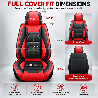 🏎️ Universal Genuine Leather Car Seat Cover: Premium Comfort & Full Seat Protection