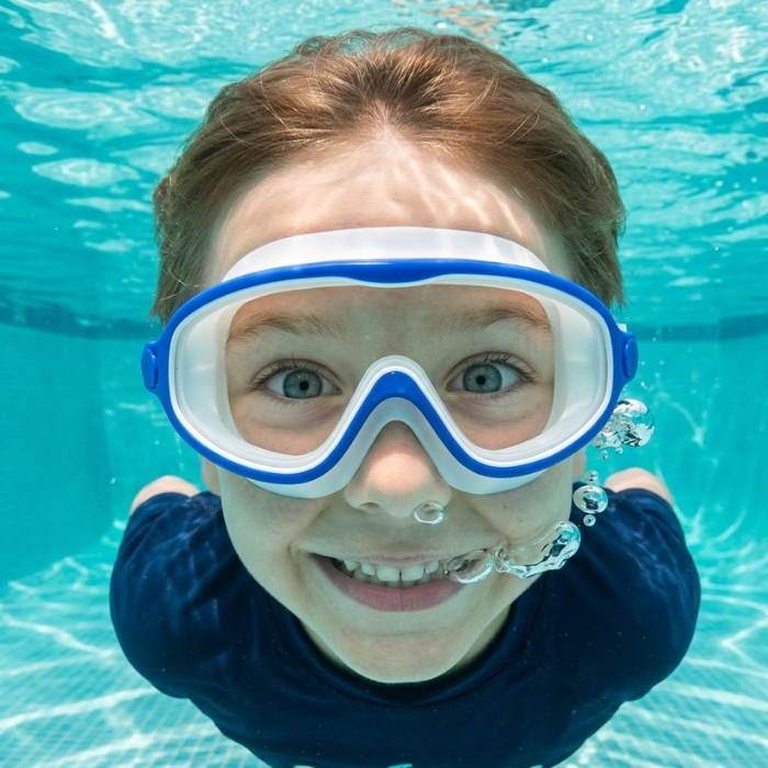 4-in-1 Anti-Fog Swim Goggles with Built-In Nose Clip & Ear Protection