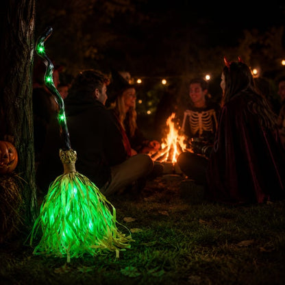 👻Animated Moving Witch Broom🌟Light‑Sound‑Motion
