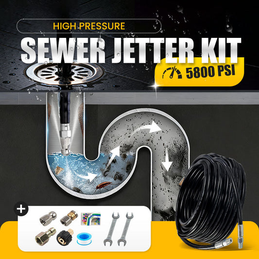 🚿 50% OFF NOW! ⚡ 5800 PSI Sewer Cleaning Kit – Rotating Nozzle, Reinforced Hose & Effective Pipe Unclogging 🛠️