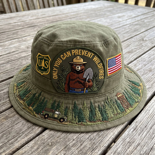 🐻USFS Only You Can Prevent Wildfires Boonie Hat🌲