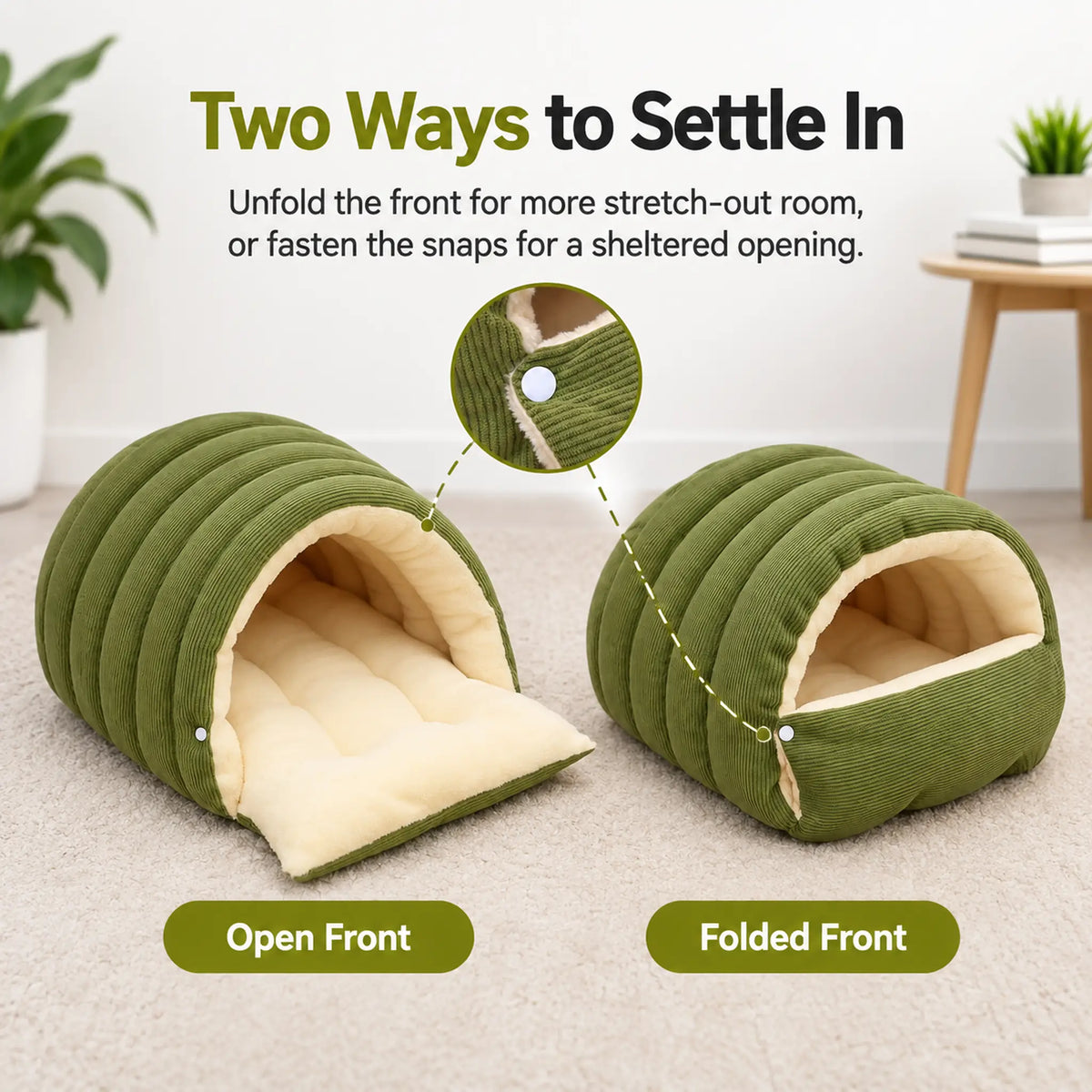 Covered Pet Bed for Cats & Small Dogs