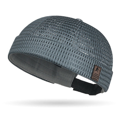 Men's Breathable Brimless Docker Hat – Lightweight Mesh Skull Cap for Summer Outdoor Wear