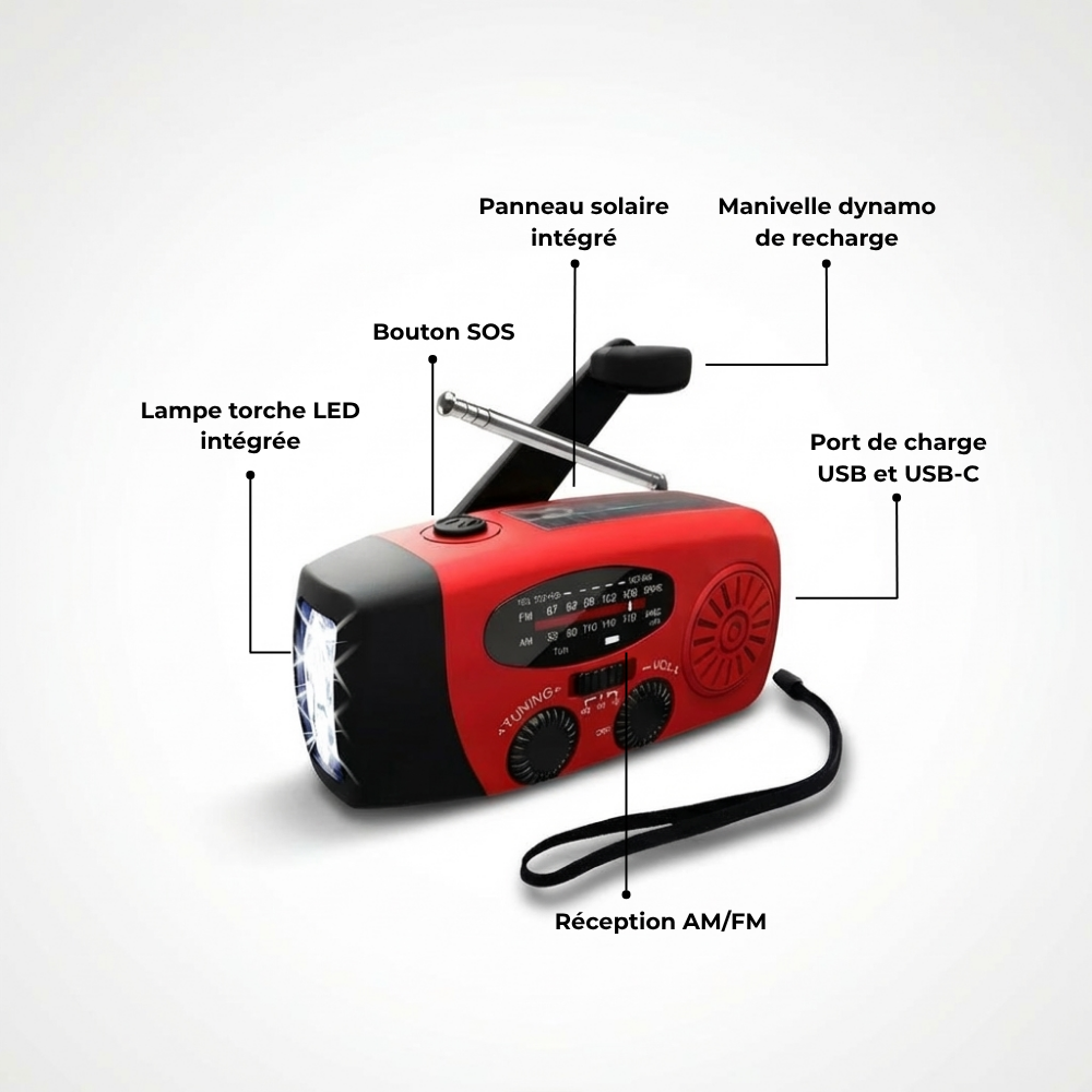 All-in-One Multifunctional Emergency Radio: Outdoor Readiness & Portable Design