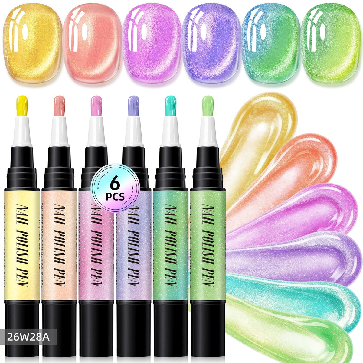 💅 6PCS DIY Gel Nail Art Painting Pen Set – Creative Designs & Easy-to-Use, Salon Beauty at Home