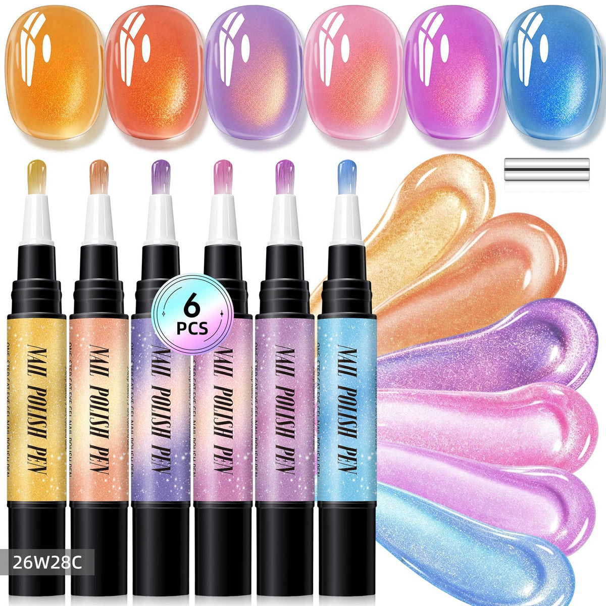 💅 6PCS DIY Gel Nail Art Painting Pen Set – Creative Designs & Easy-to-Use, Salon Beauty at Home