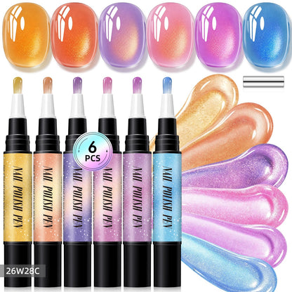 💅 6PCS DIY Gel Nail Art Painting Pen Set – Creative Designs & Easy-to-Use, Salon Beauty at Home