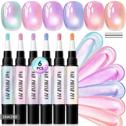 💅 6PCS DIY Gel Nail Art Painting Pen Set – Creative Designs & Easy-to-Use, Salon Beauty at Home