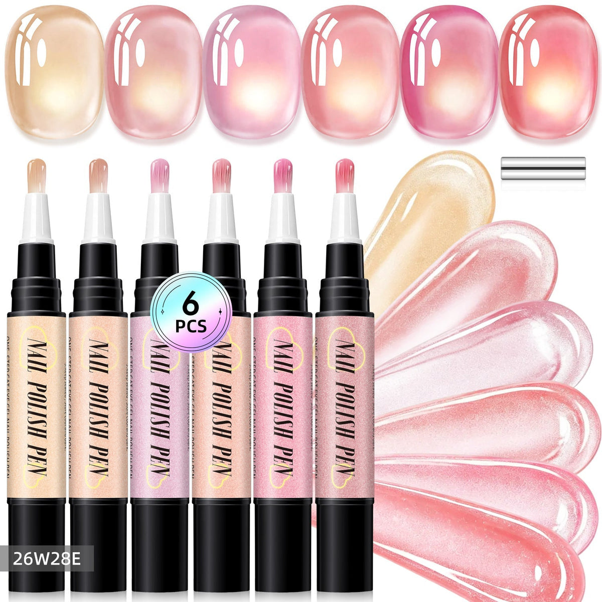 💅 6PCS DIY Gel Nail Art Painting Pen Set – Creative Designs & Easy-to-Use, Salon Beauty at Home