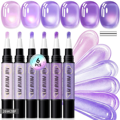 💅 6PCS DIY Gel Nail Art Painting Pen Set – Creative Designs & Easy-to-Use, Salon Beauty at Home
