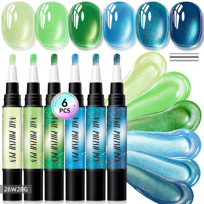 💅 6PCS DIY Gel Nail Art Painting Pen Set – Creative Designs & Easy-to-Use, Salon Beauty at Home
