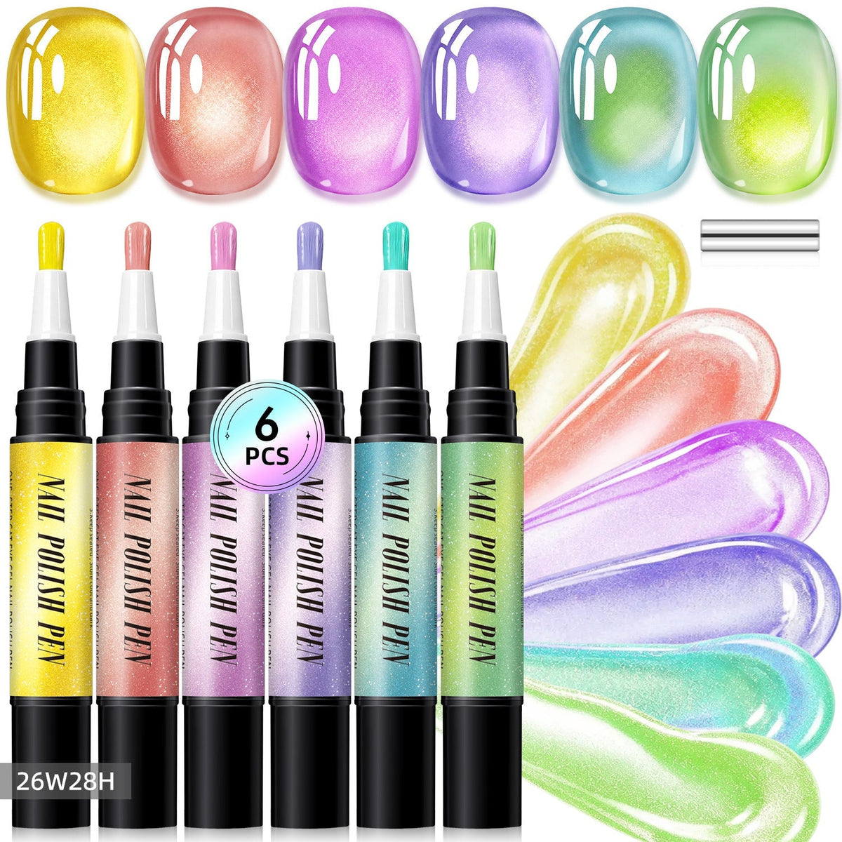 💅 6PCS DIY Gel Nail Art Painting Pen Set – Creative Designs & Easy-to-Use, Salon Beauty at Home